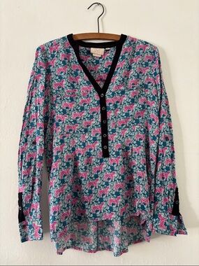 Anthropologie Long Sleeve Tiger Print Shirt